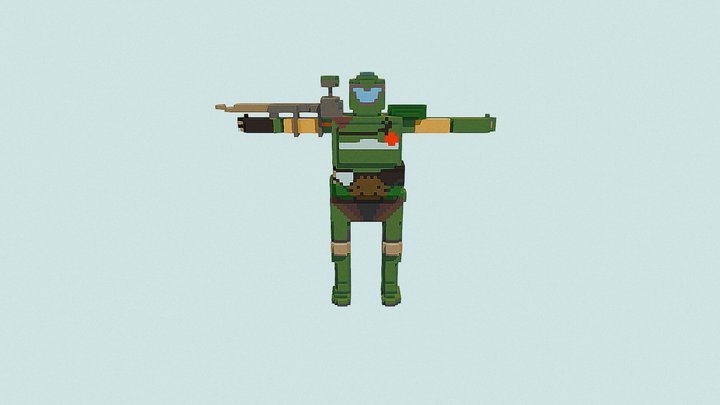 Doomguy 3D Model