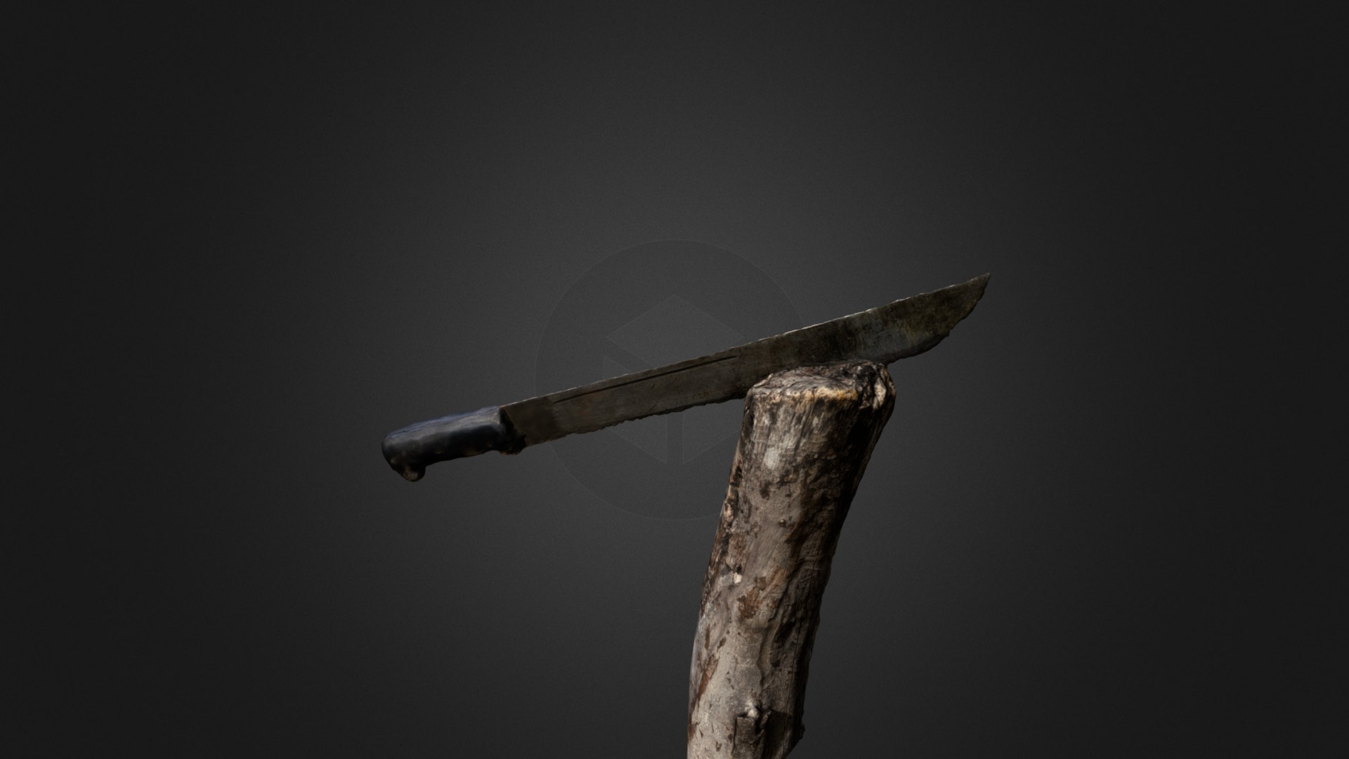 3D model Machete – El Tumbador - This is a 3D model of the Machete - El Tumbador. The 3D model is about a sword on a stick.