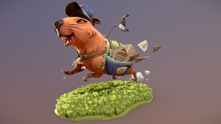 Capybara postal worker 3D Model