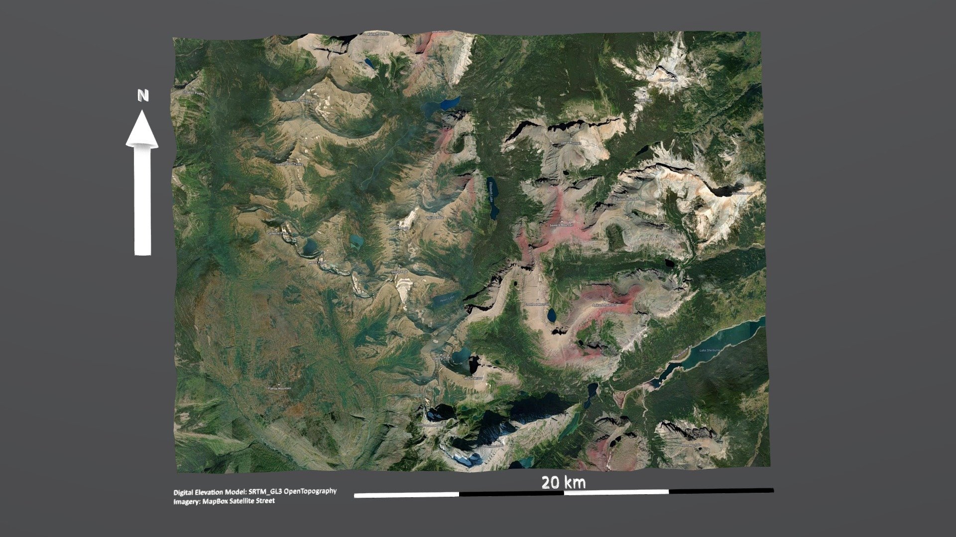 3D Model Of Cirques in Glacier National Park