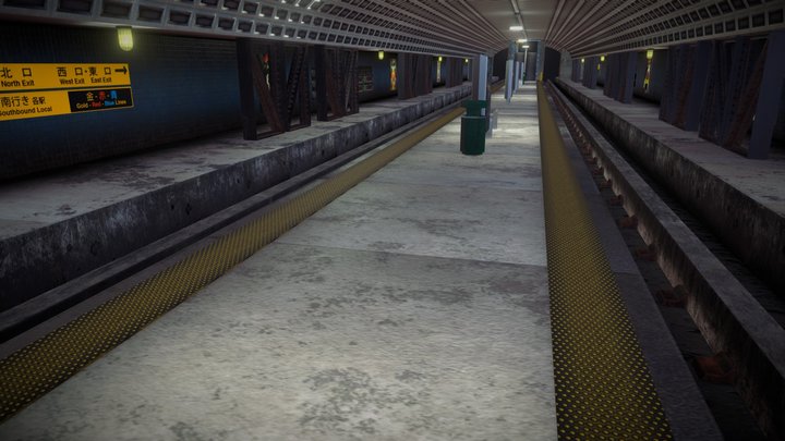 Dystopian Subway Scene Anim - duplicated version 3D Model