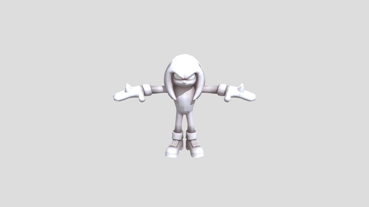 Movie Knuckles (With Hair!) 3D Model