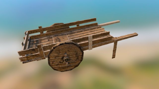 Old cart assets 3D Model