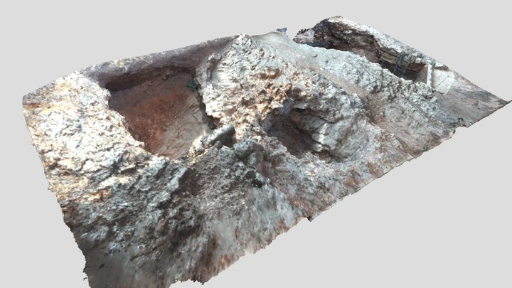 Tatai Geológus Kert - őskori tűzkőfejtő gödör 3D Model