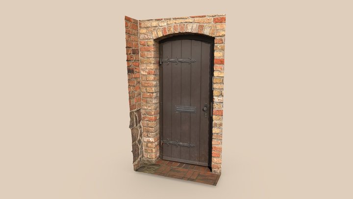 Medieval entrance door of "Kuhtor" city gate 3D Model