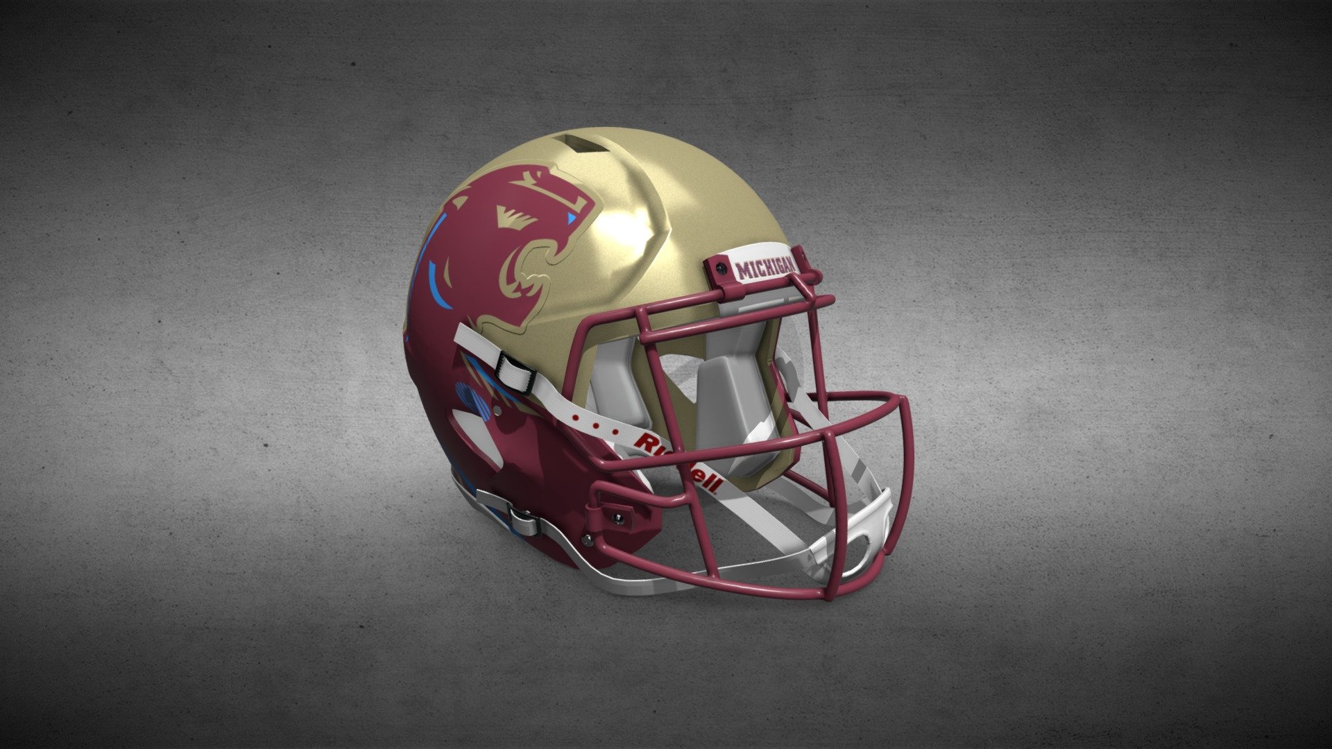 Michigan Panthers Helmet - 3D model by Jamie Rose (@jamien64) [8cfecf8 