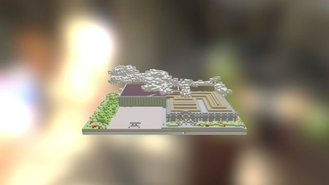 Library in Minecraft 3D Model