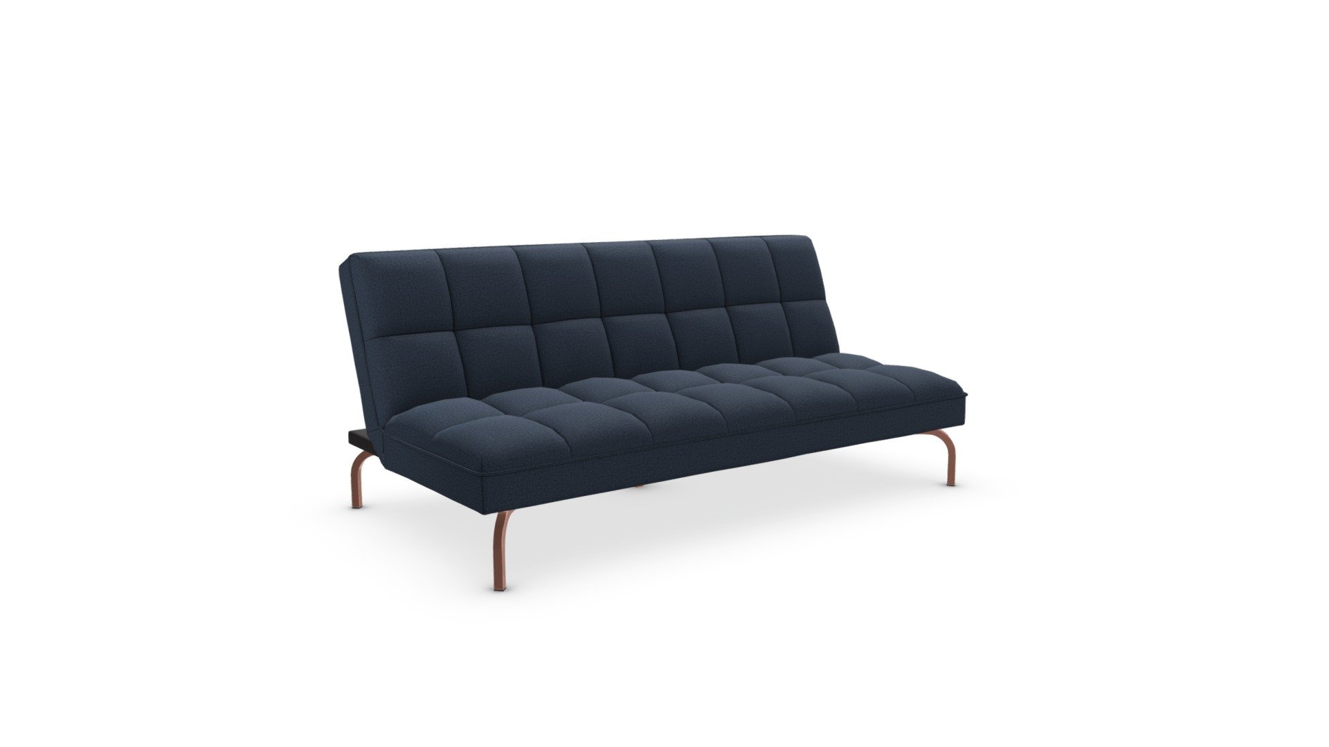Hallie Sofa Bed, Aegean Blue with Copper Legs Download Free 3D model