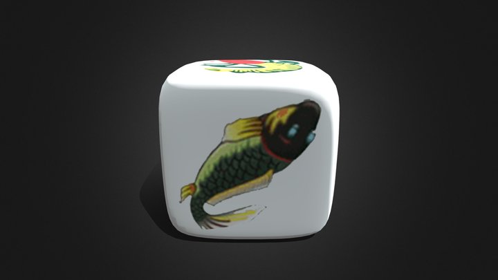 gourd-crab-shrimp-fish dice 3D Model