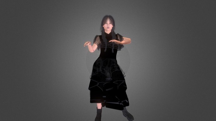 Wednesday Addams – Gothic Girl Character 3D Model