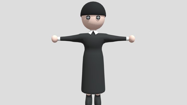 Wednesday Addams Chibi LowPoly