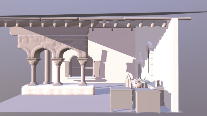 Midevil Scene 3D Model