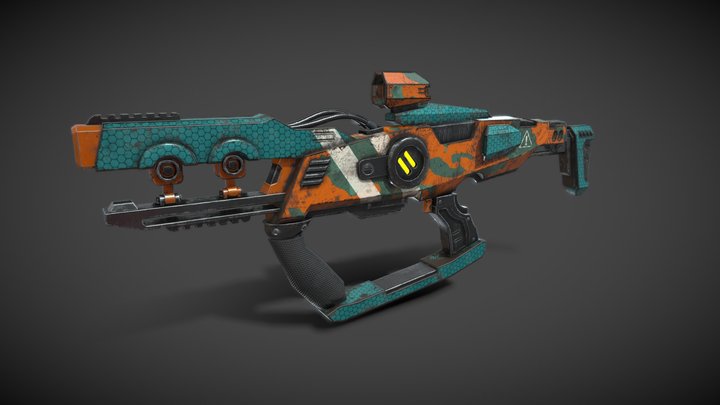 Sci-Fi Rifle Game Asset 3D Model