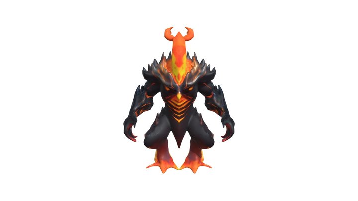 Fiery Lava Titan Demon 3D Model