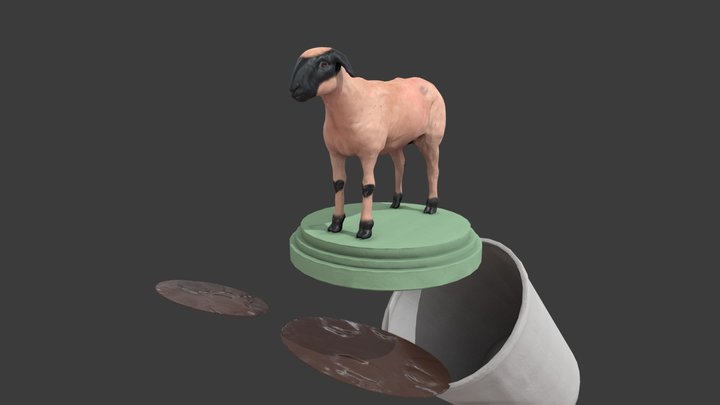 Sheep Diorama 3D Model
