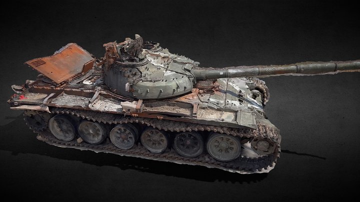 ukraine war destroyed russian V tank 3D Model