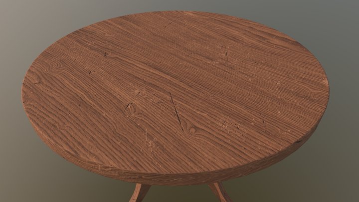 Small Wooden Table 3D Model
