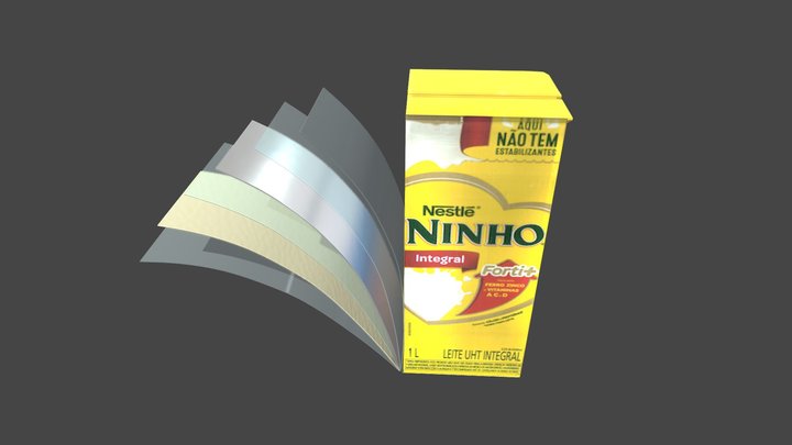 Caixa de Leite Tetra Pak 3D Model