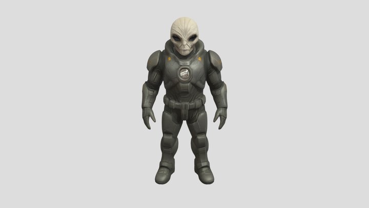 alien soldier in armored suit 3D Model