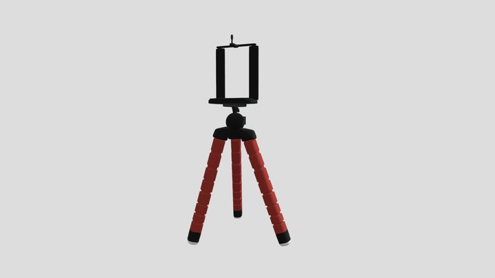 Mini Octopus Red Tripod 3D Model