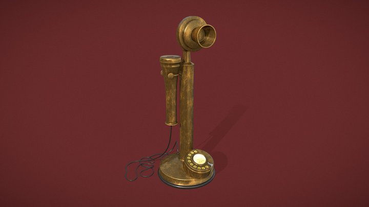 Antique Candlestick Phone 3D Model