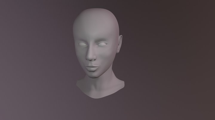 Bald Female Head 3D Model