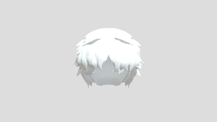 White grunge hair 3D Model