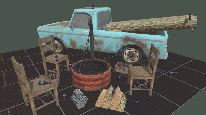 DAE 5 Finished props - Forest loner 3D Model