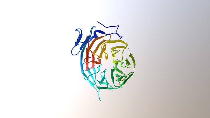 7-blade Propeller Protein Structure 3D Model