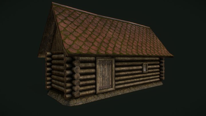 Traditional slavic wooden warehouse 3D Model