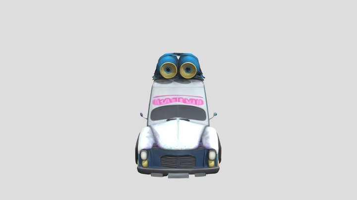 Ice Cream man Real van 3D Model