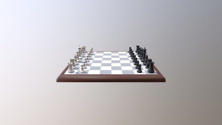 Low poly chess set 3D Model