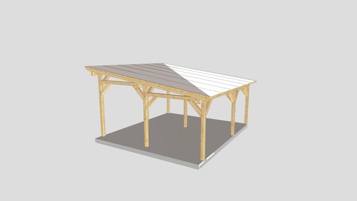 wdrewnie.pl wooden Carport for 2 cars 3D Model