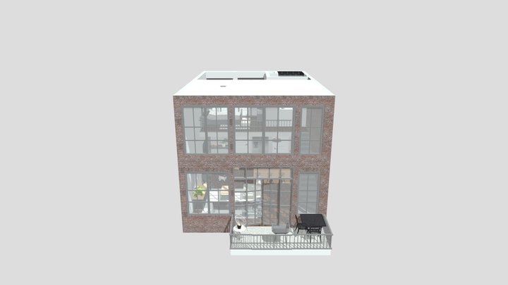 Industrial Apartment with Loft 3D Model