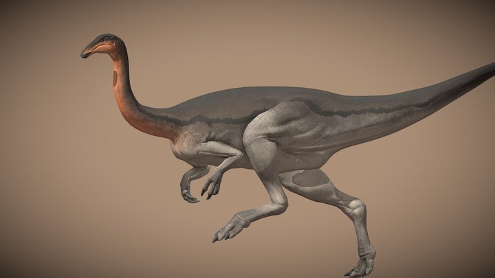 Featherless Gallimimus bullatus – Kostenloses 3D-Modell STL