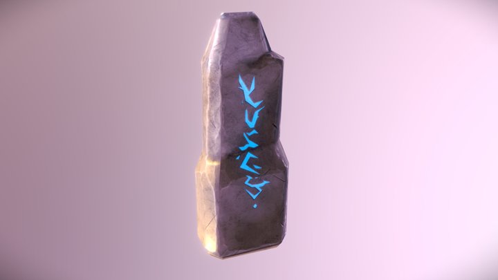 Stylized Rune Stone 3D Model