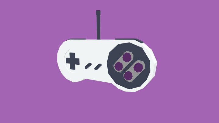 Low Poly SNES Controller 3D Model