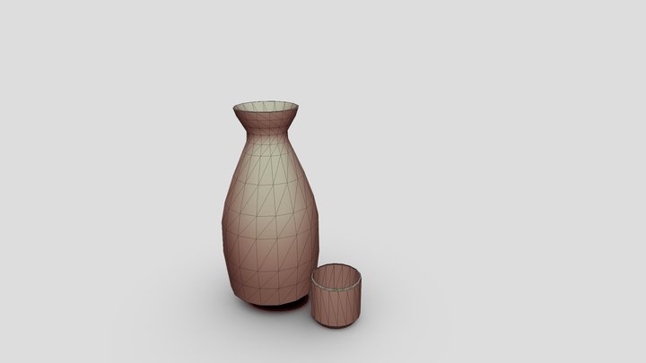 Sake Bottle. 3D Model
