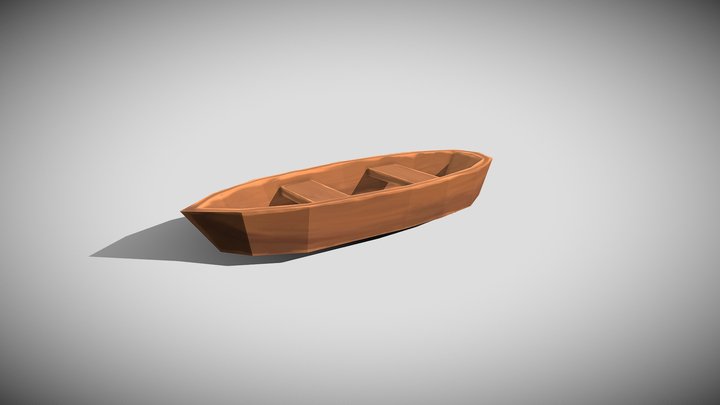 Stylized Hand-Painted Row-Boat 3D Model