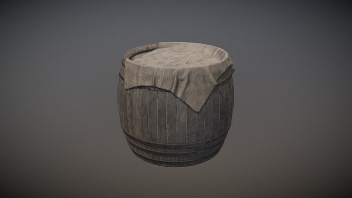 Big Barrel + Cloth 3D Model