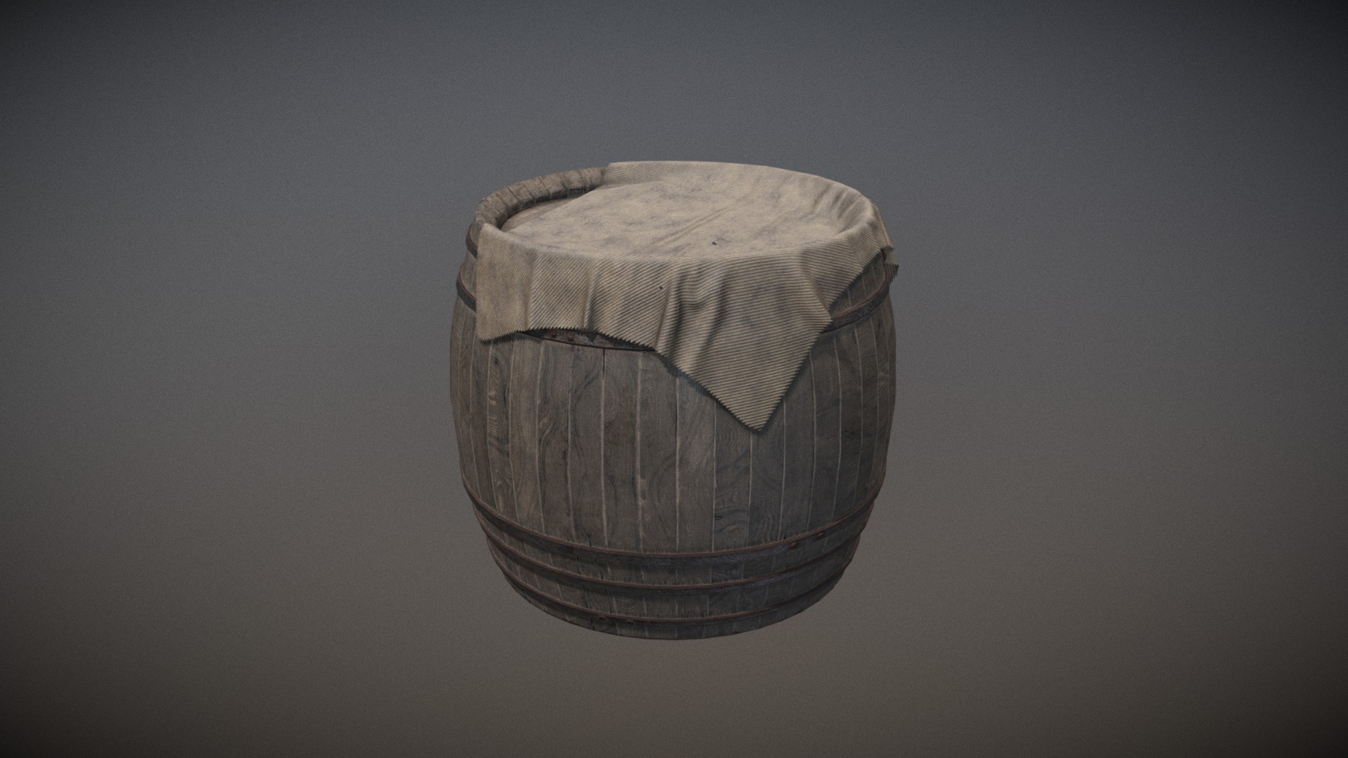 3D model Big Barrel + Cloth - This is a 3D model of the Big Barrel + Cloth. The 3D model is about a stack of wood.