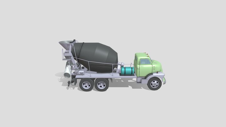 Concrete Mixer Truck 3D Model