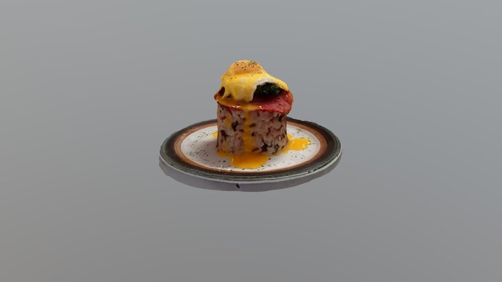 Rice Egg Benedict 3D Model