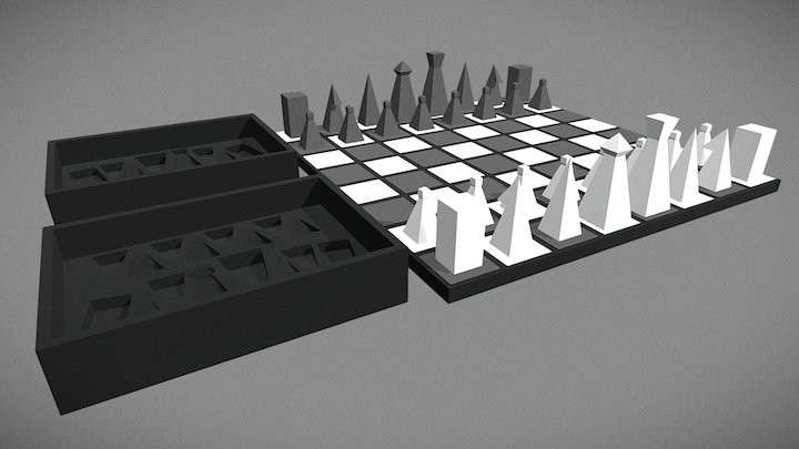 Minimal Chess Set 3D Model