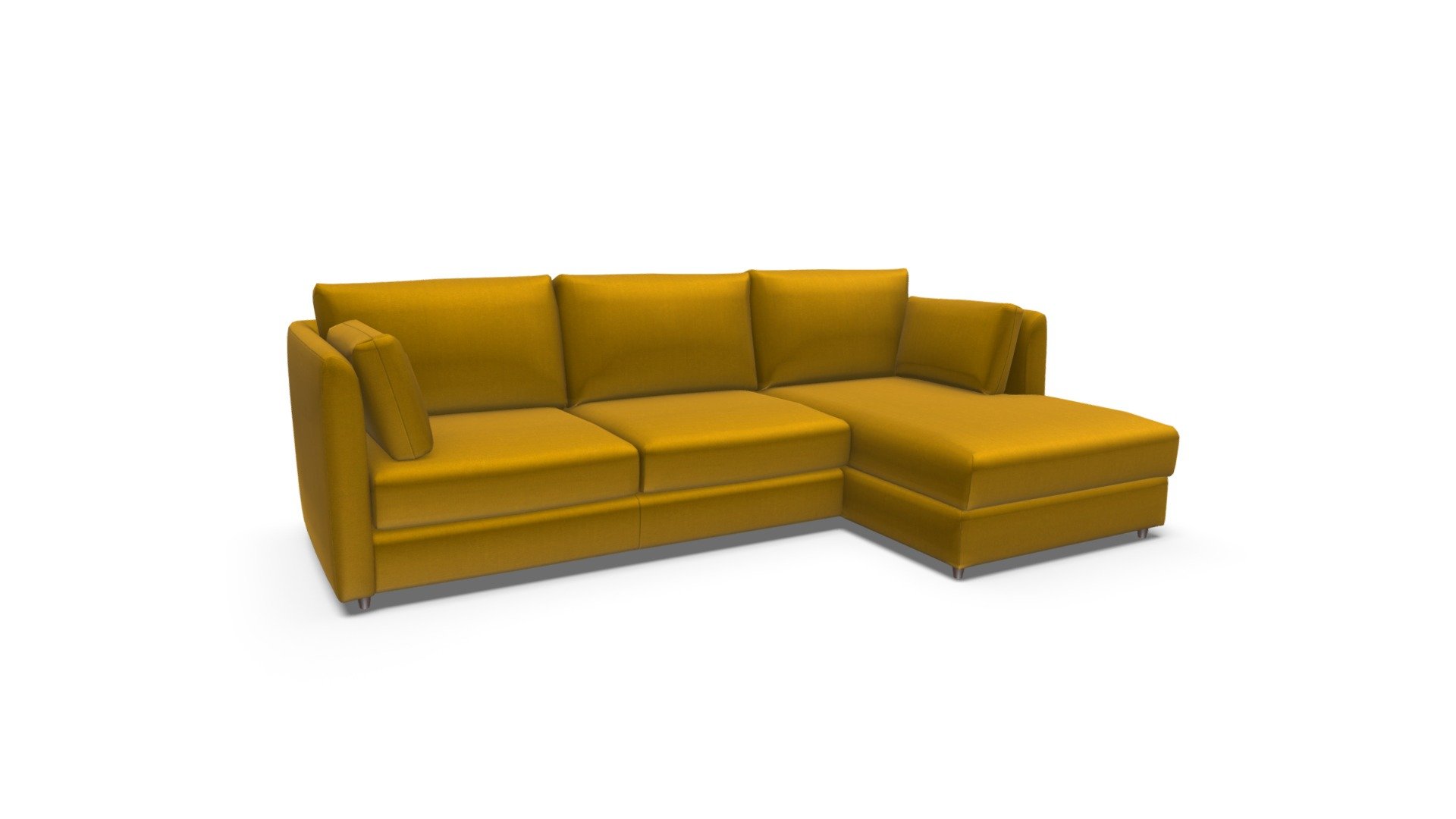 Milner RHF Corner Storage, Yellow Velvet