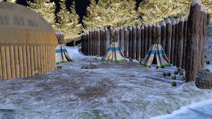 Native American Camp 3D Model