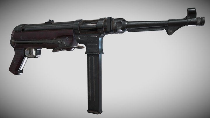 MP 40 (Maschinenpistole 40) Submachine Gun 3D Model