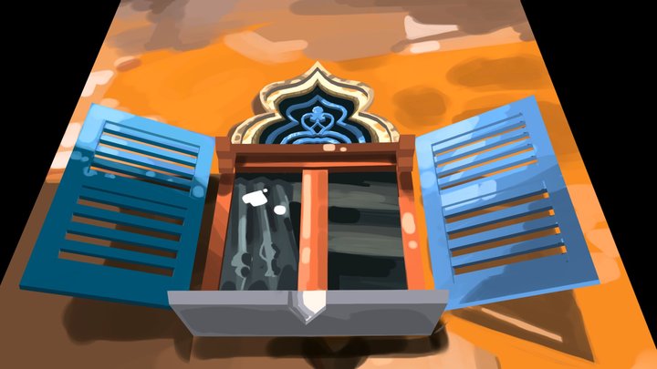 Hand Painted Stylized Window NPR Scene 3D Model