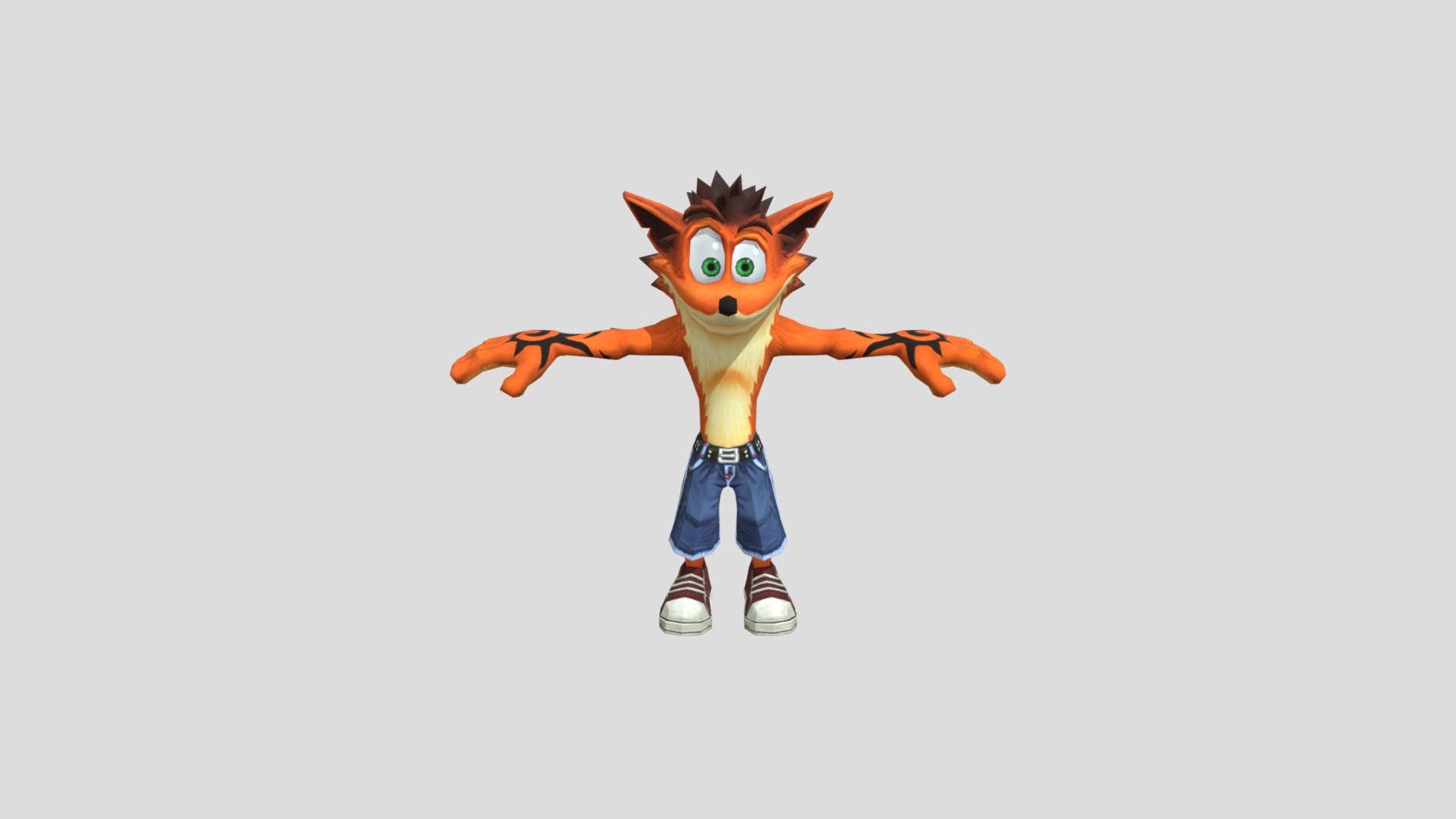 official render of Crash Bandicoot from Crash of the Titans. i