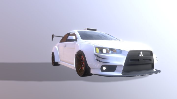 Mitsubishi lancer evolution X time attack car 3D Model